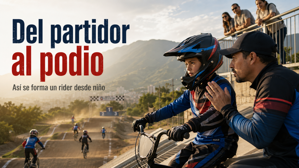 del partidor al podio asi se forma un rider desde niño.